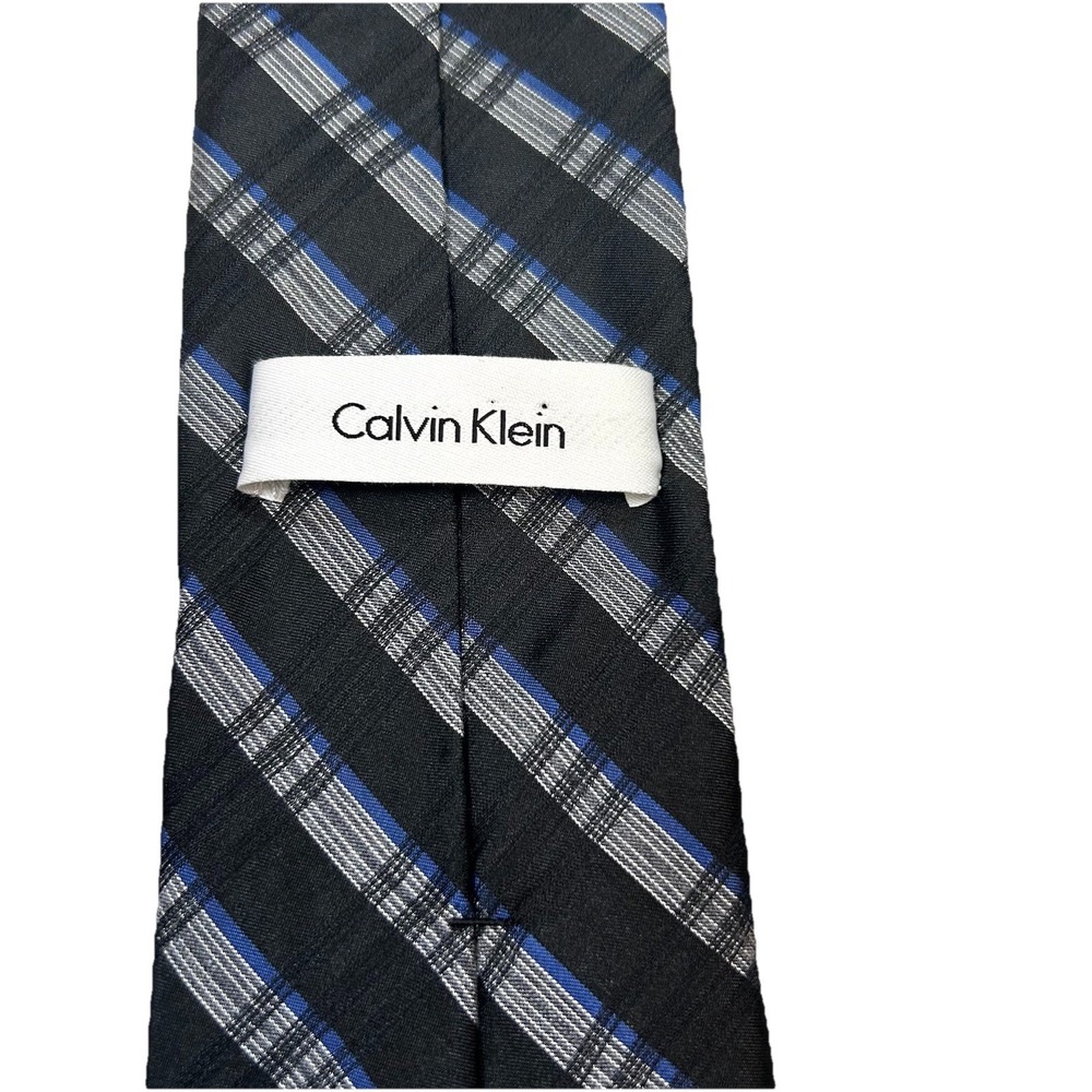 Calvin Klein Mens Formal Necktie 58"Lx3.25"W Black/Gray Neck Tie